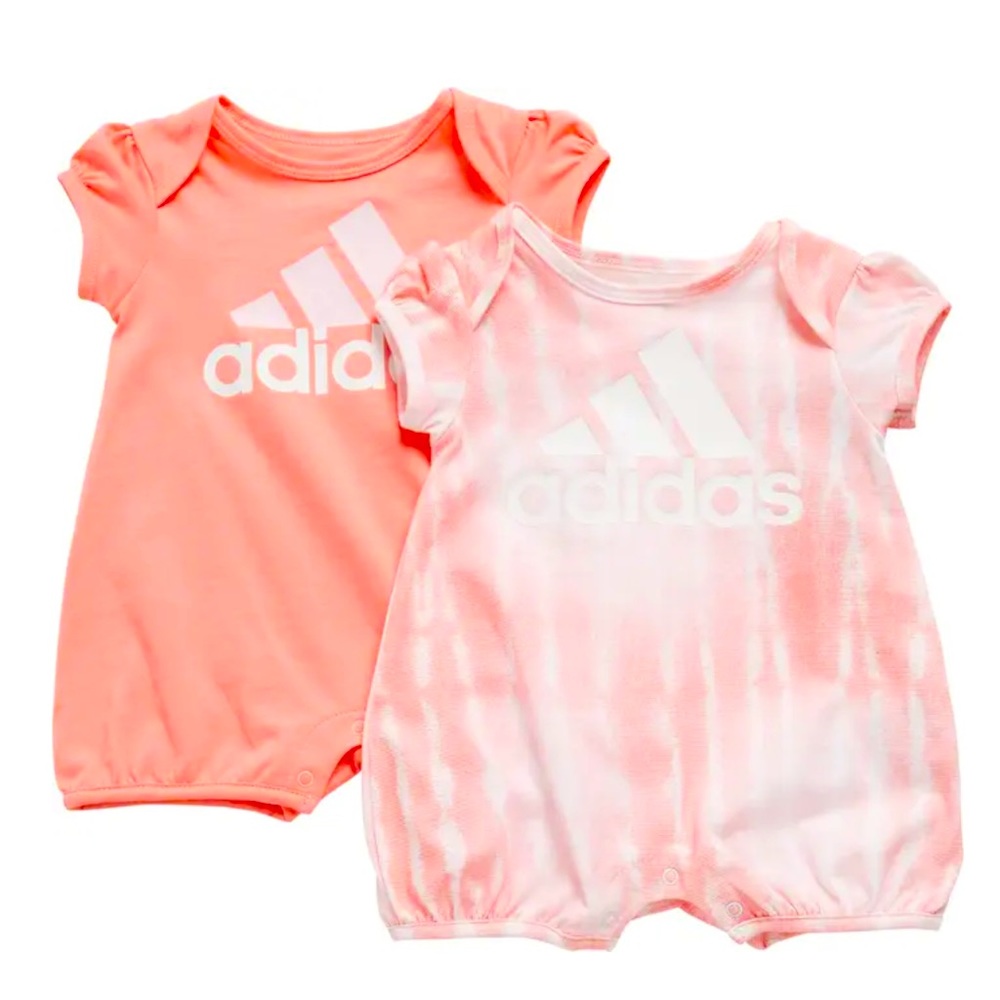 *NWT* Adidas Short Sleeve Rompers - Pack of 2 (Baby Girl)